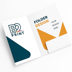 Folder with non printed pockets whitebg