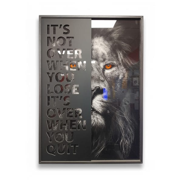 text cutout with Lion Image Frame